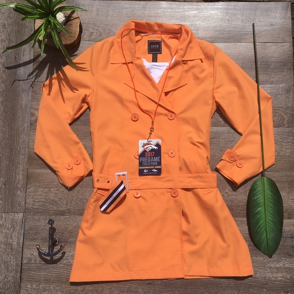Izod Jackets & Blazers - ORANGE IZOD TRENCH COAT